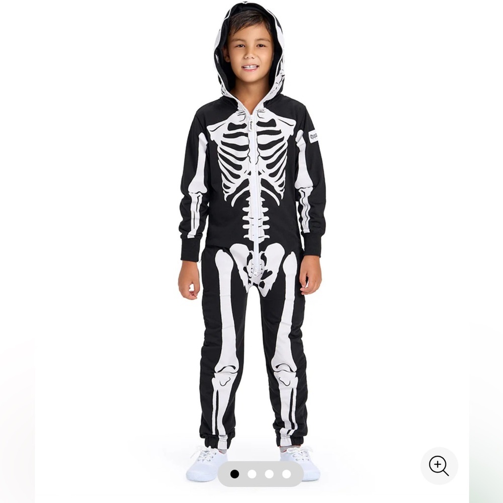 Tipsy Elves Skeleton Print Black Zip up Jumpsuit Halloween XS Size 5